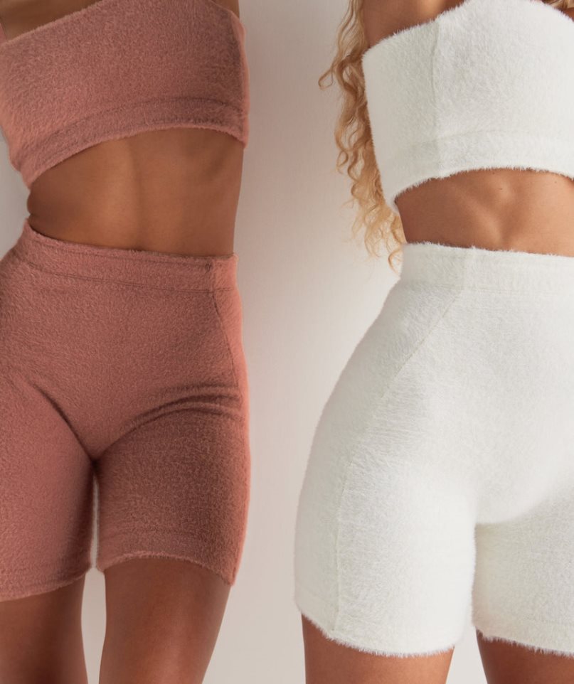 Szorty Gymshark Whitney Eyelash Knit Damskie Różowe | PL 591GHB